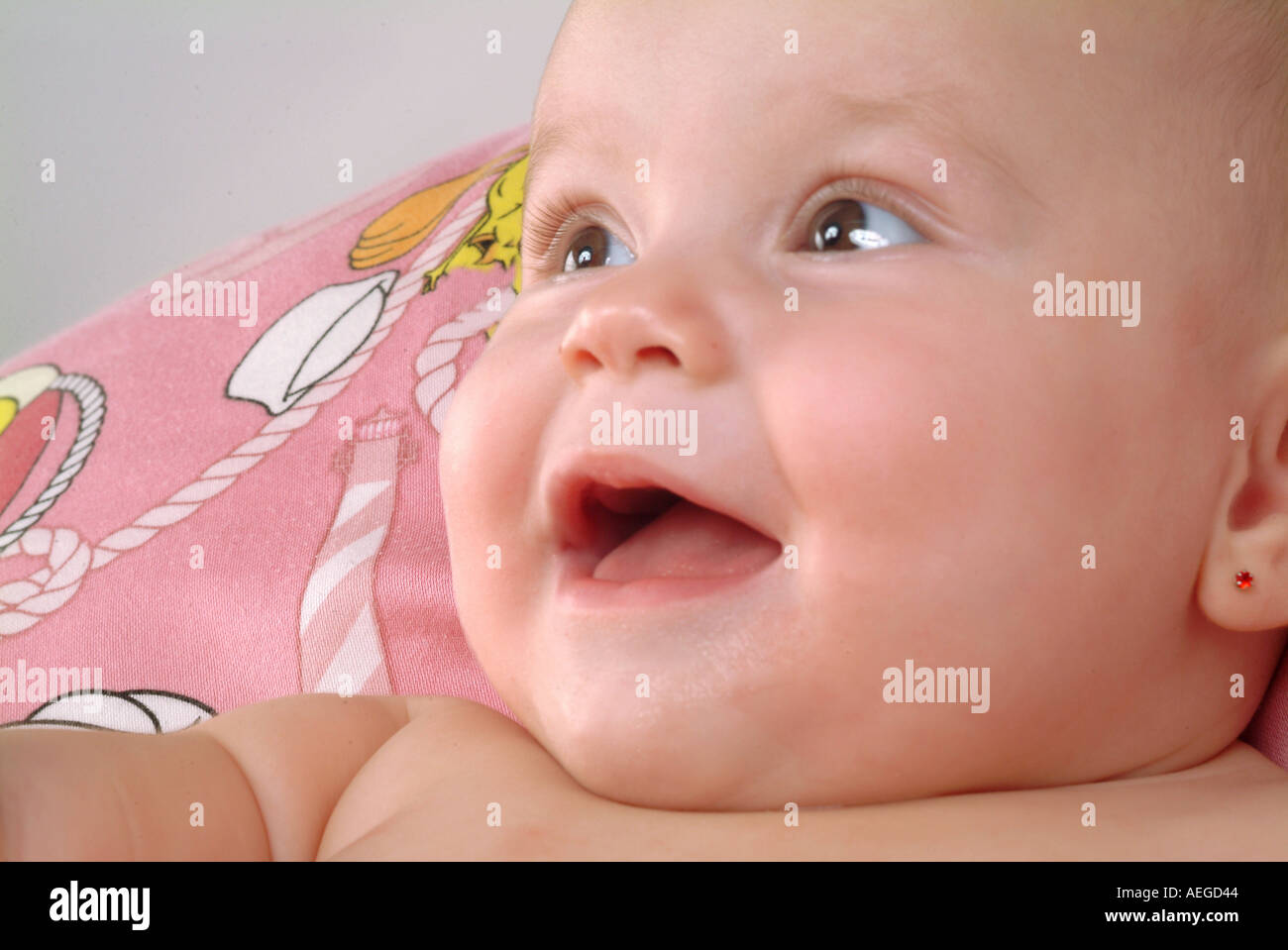 Baby hubby cute staring cheeky rosy closeup close up close up smile smiling expression emotion person people kid child baby Stock Photo