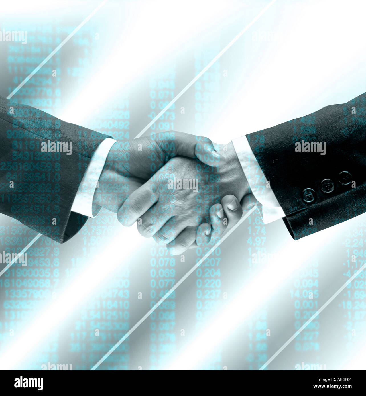 Office able handshake deal overlapping agreement pact unanimity figures businessman businessmen conceptual team work business co Stock Photo