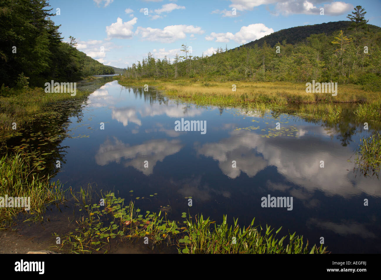 Oxbow lake in the adirondack state park hires stock photography and