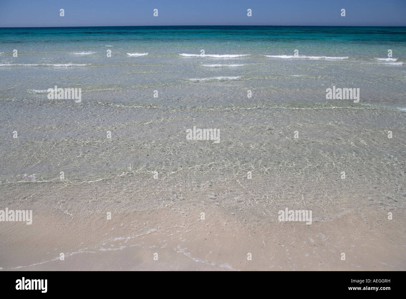 Beach Scene Sinis Peninsula Sardinia Italy Stock Photo