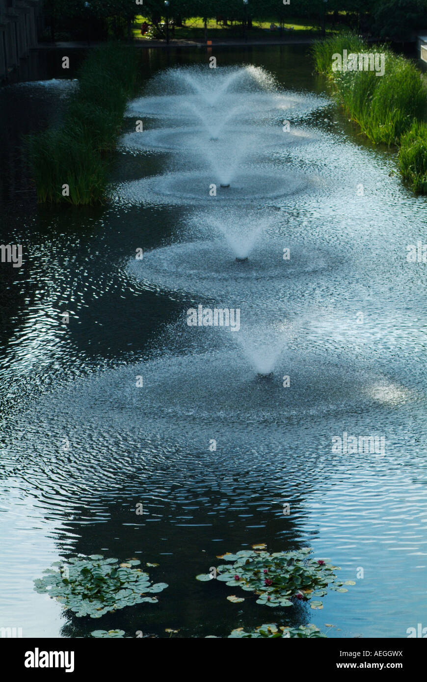 Fountains at Barbican Art Centre, London, England, UK Stock Photo Alamy