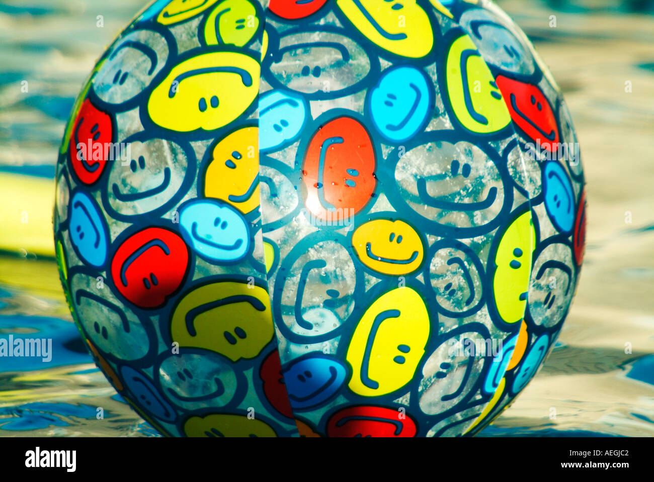 Smiley face beach ball Stock Photo - Alamy