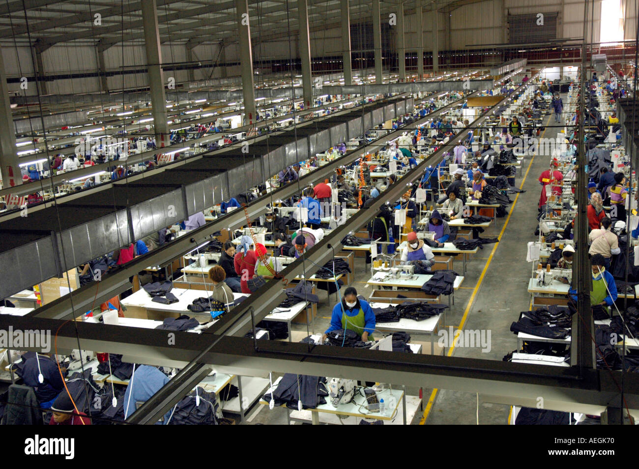 Chinese clothing factory for making blue jeans in Lesotho Africa Stock  Photo - Alamy