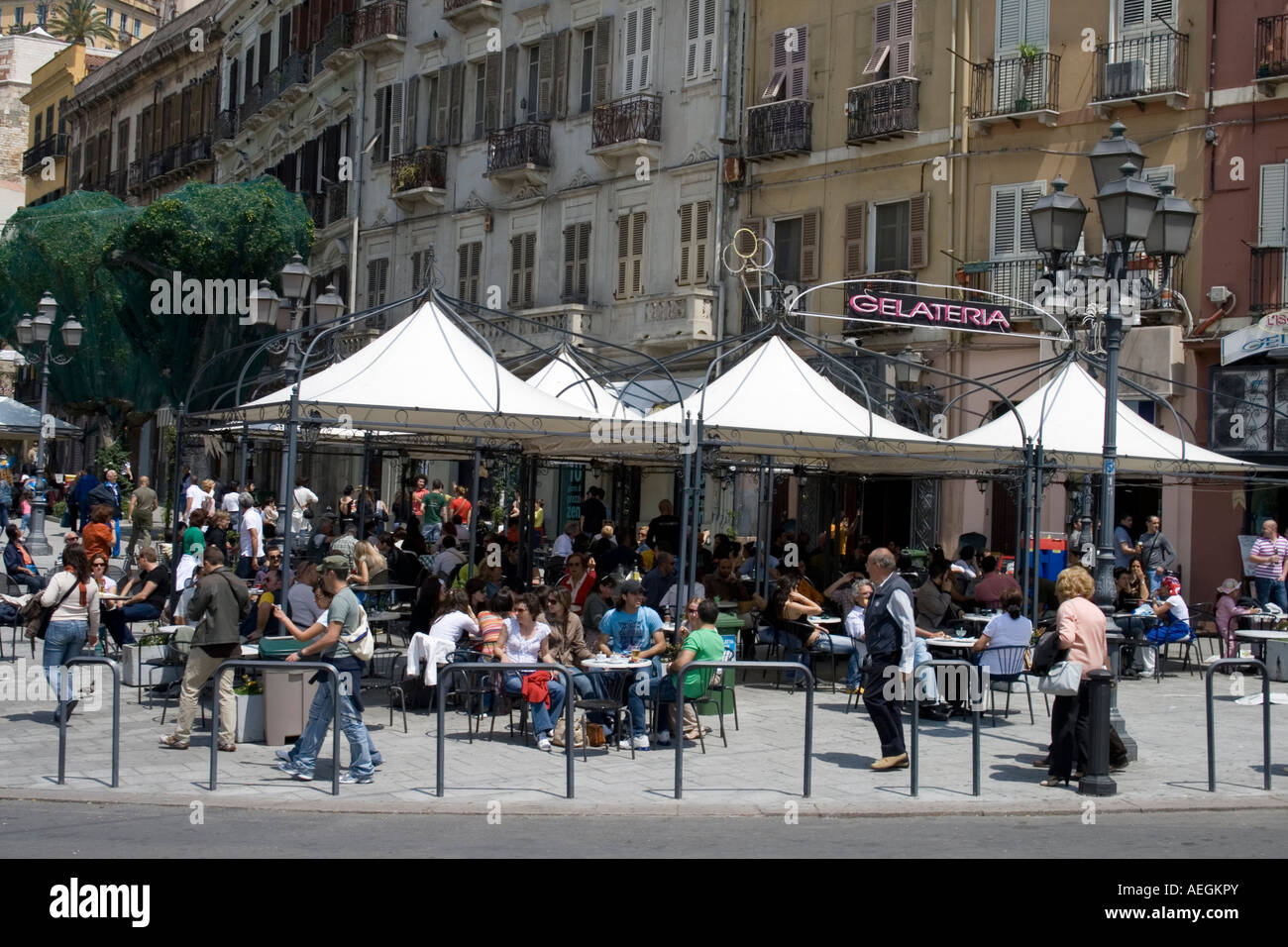 Piazza Yenne Cagliari Sardinia Italy Stock Photo Alamy