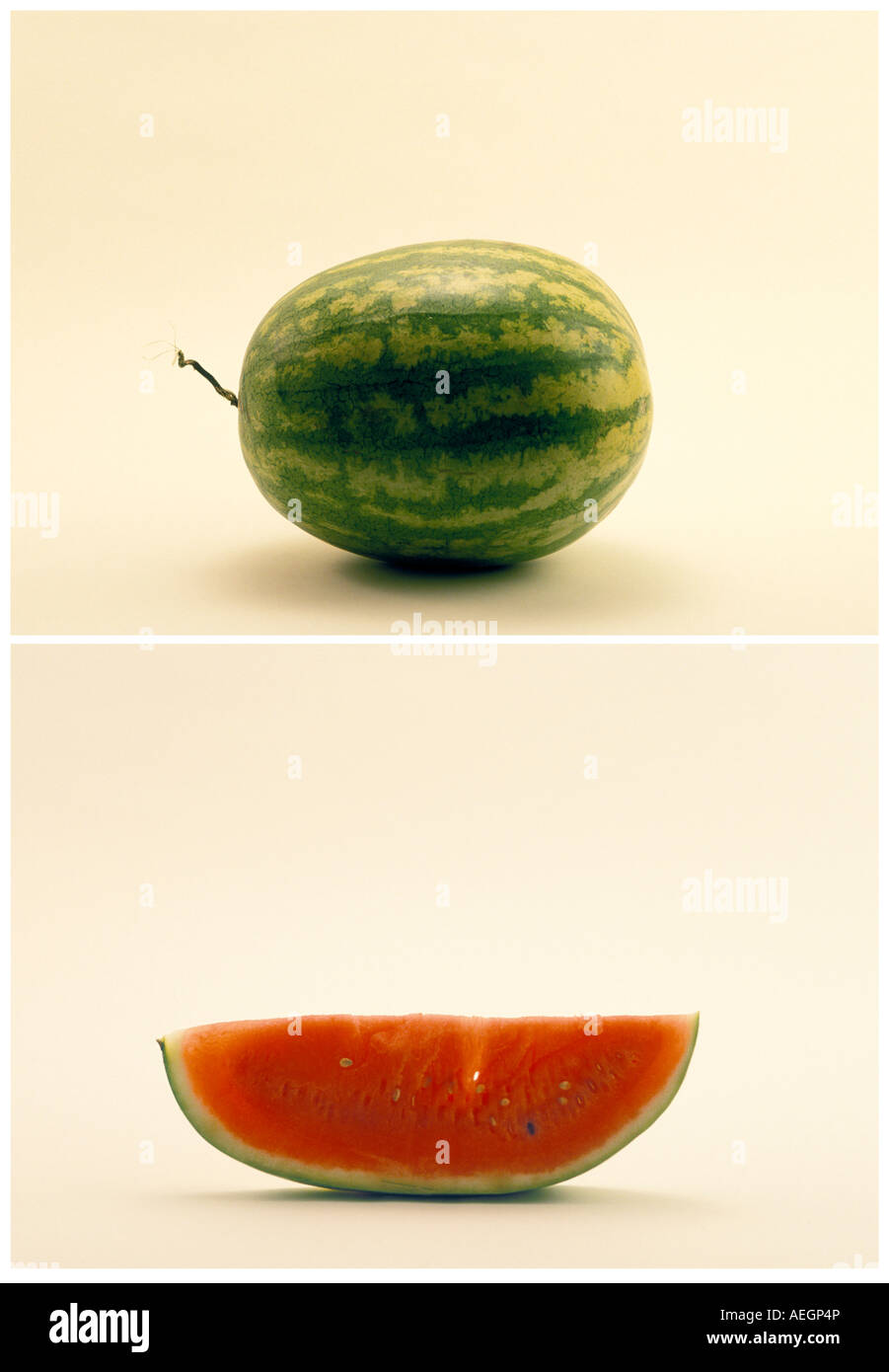Before and after Watermelon Stock Photo Alamy