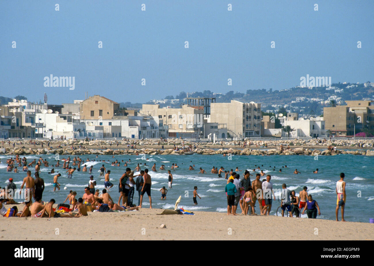 Tunisia Tunis the beach at La Goulette Stock Photo 7817416 Alamy
