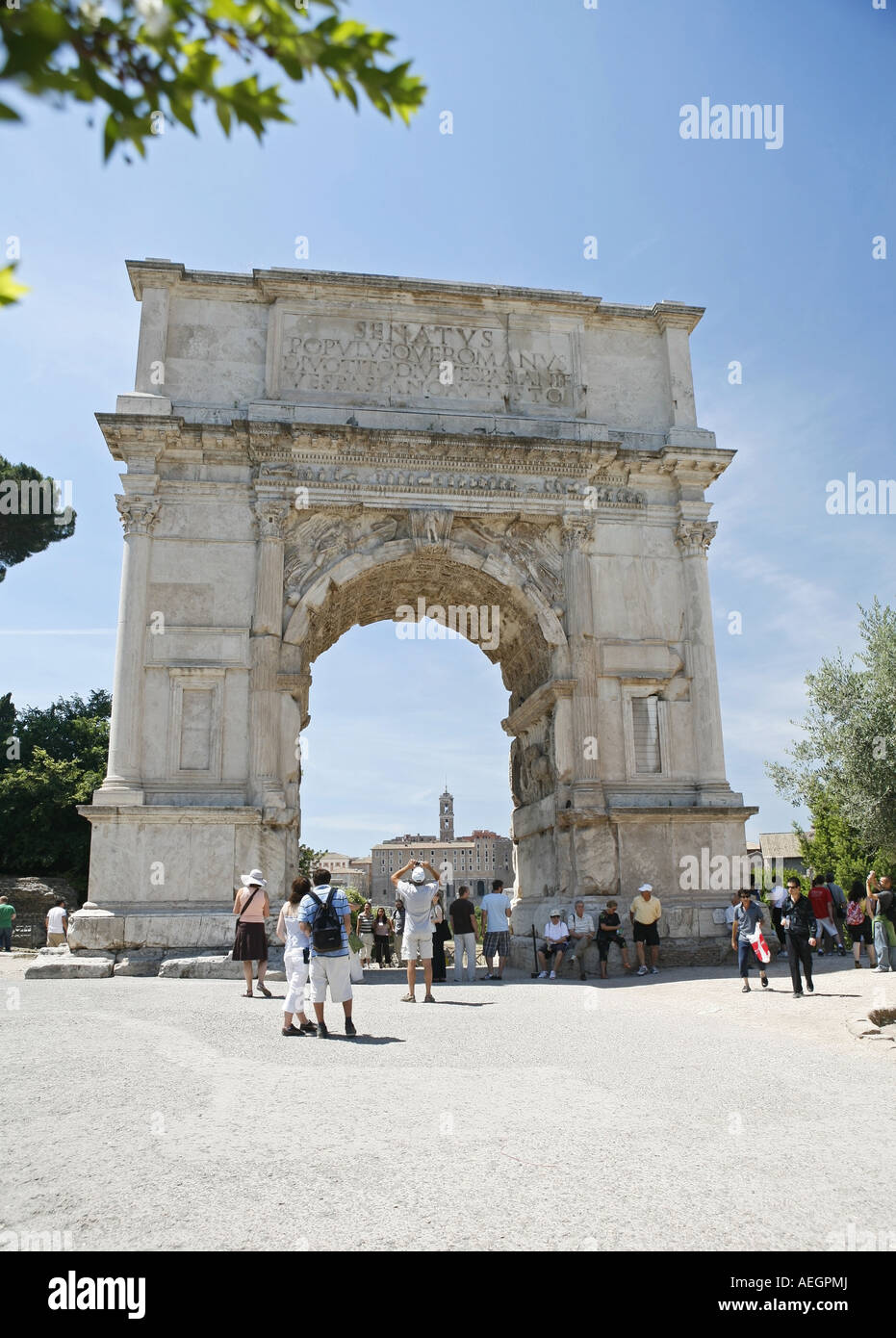 The Roman Forum and The Arch of Titus Rome Italy Stock Photo - Alamy