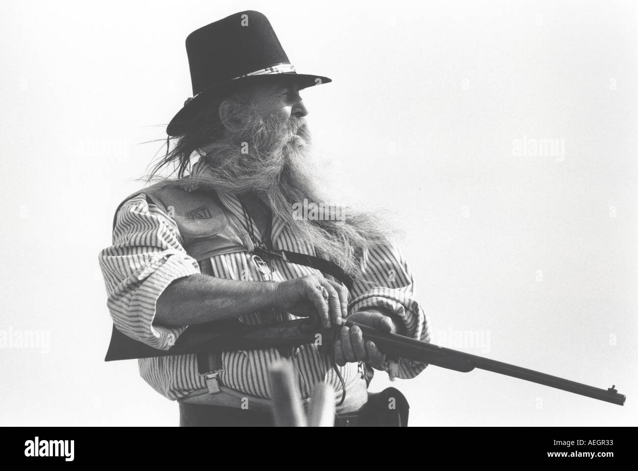 USA North Dakota Slope County Fair mountain man meeting antique rifle