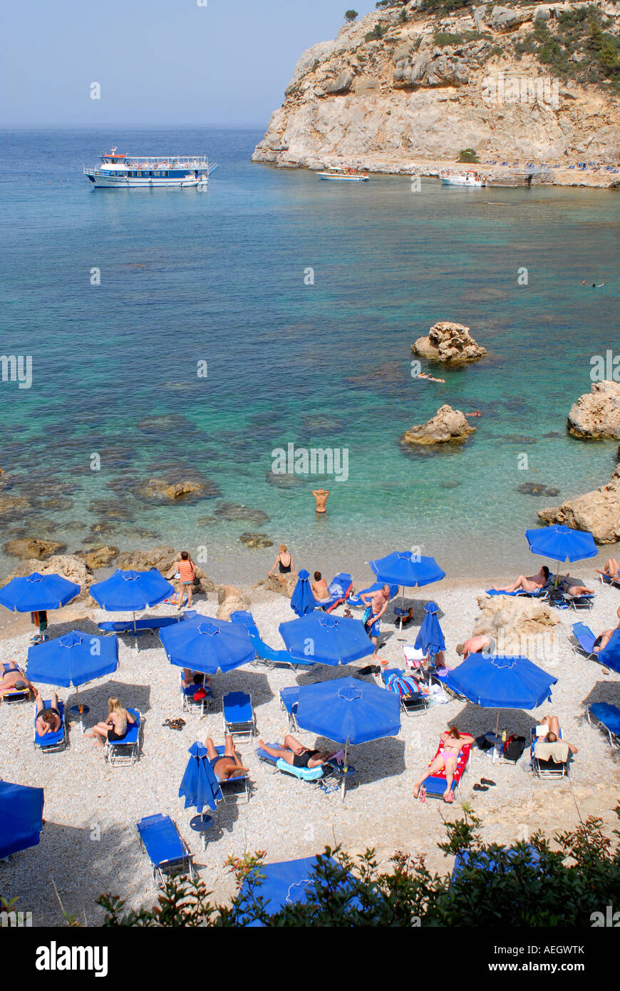Anthony Quinn beach Island of Rhodes Greece Stock Photo