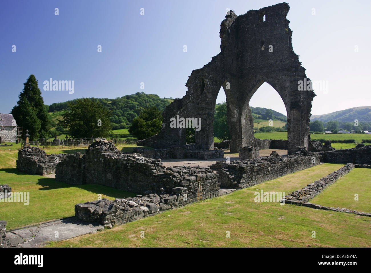 Ruins of Talley Abbey Abaty Talyllychau a Welsh Historic Monument in Mid Wales Britain GB UK Stock Photo