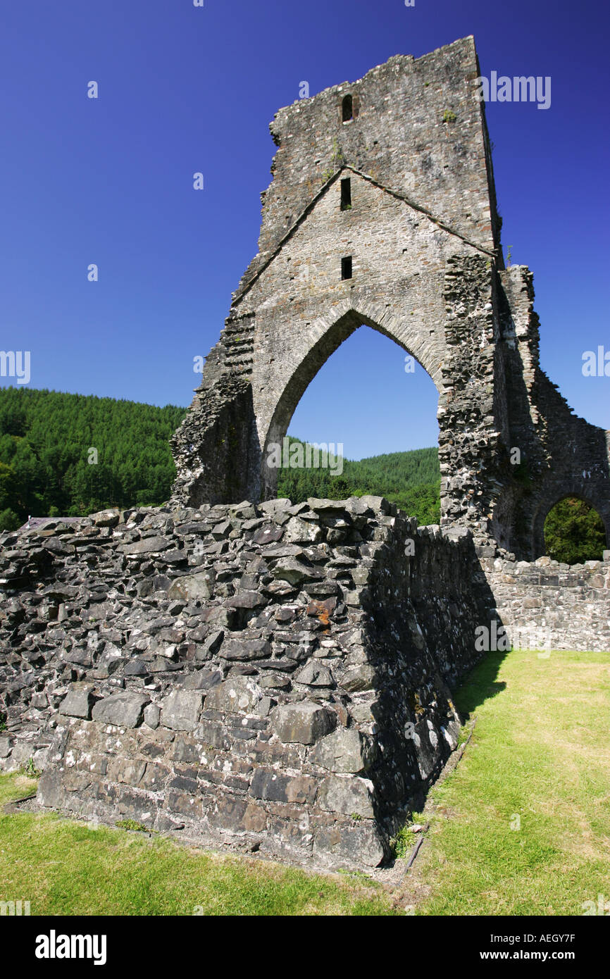 The main tower of 12th century Talley Abbey stands in ruins Llandeilo Carmathenshire Mid Wales Britain UK GB Stock Photo
