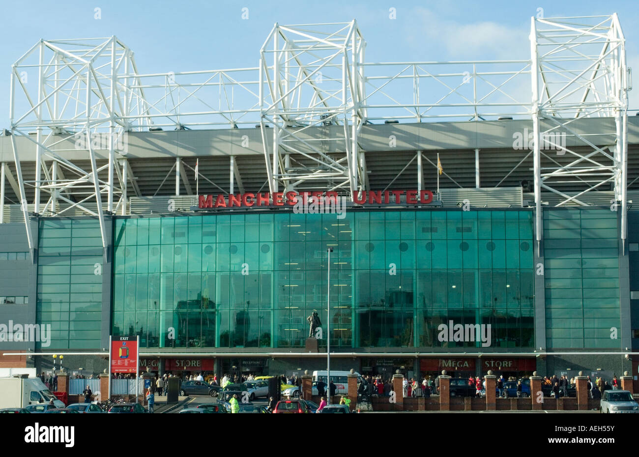 Old Trafford home of Manchester United Football Club on match day Stock