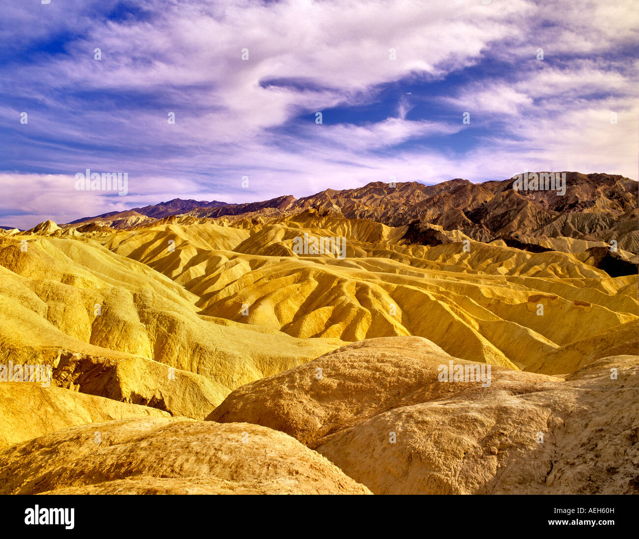 Sunset at Golden Canyon Death Valley National Park California Stock Photo