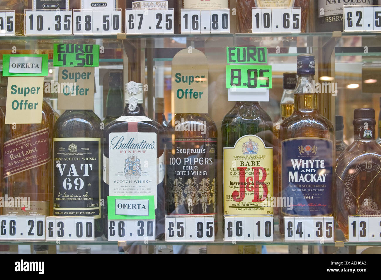 Gibraltar duty free drinks Stock Photo Alamy