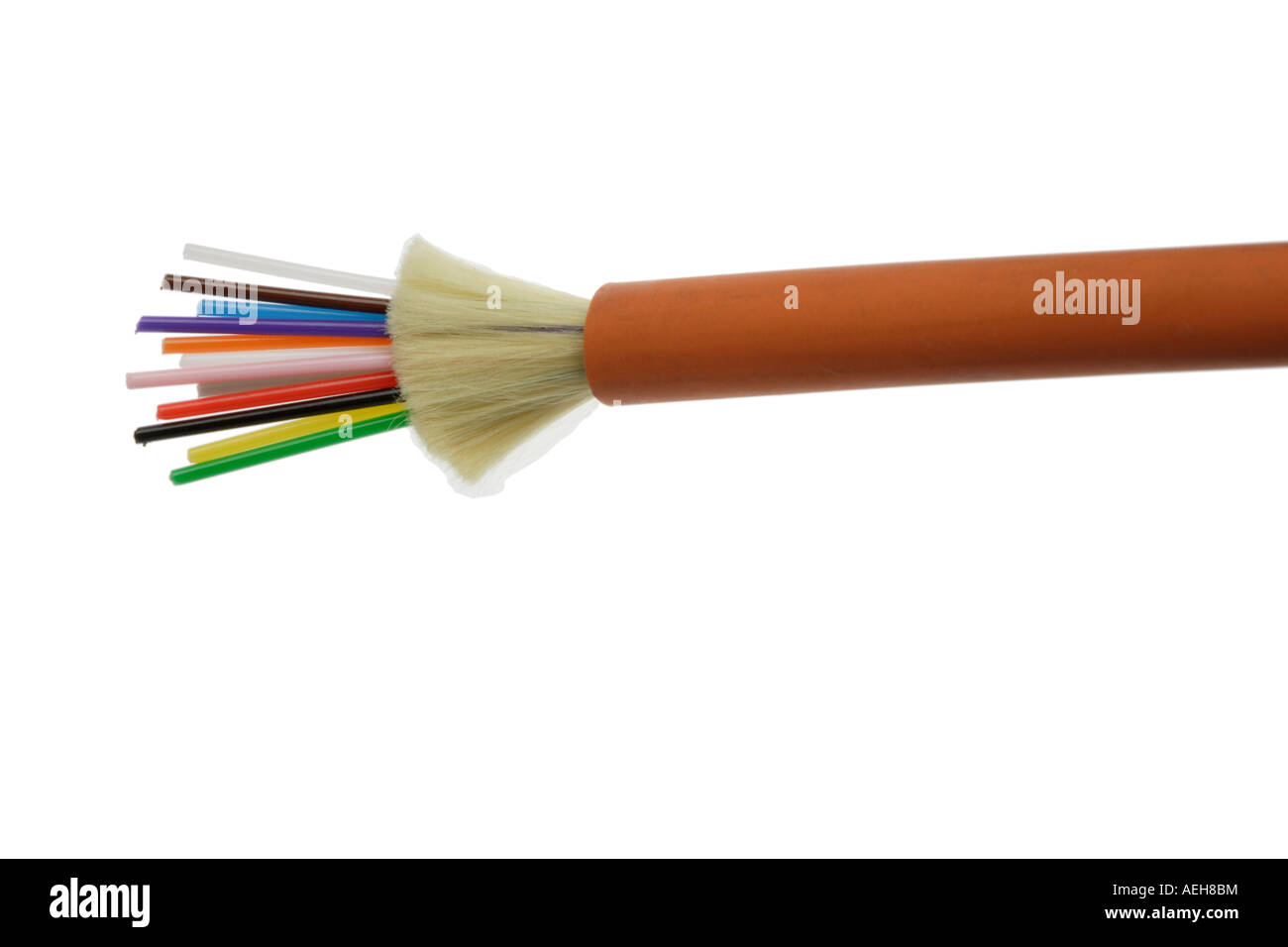 Fiber Optic cables. Individual fibres that transmit laser light as
