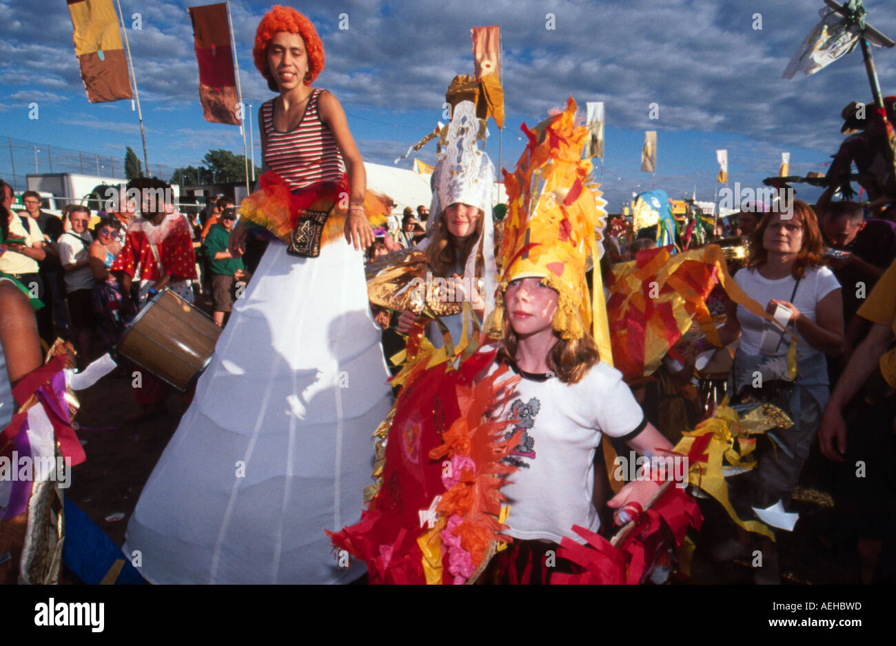 in costumes at Womad Music Festival Stock Photo Alamy