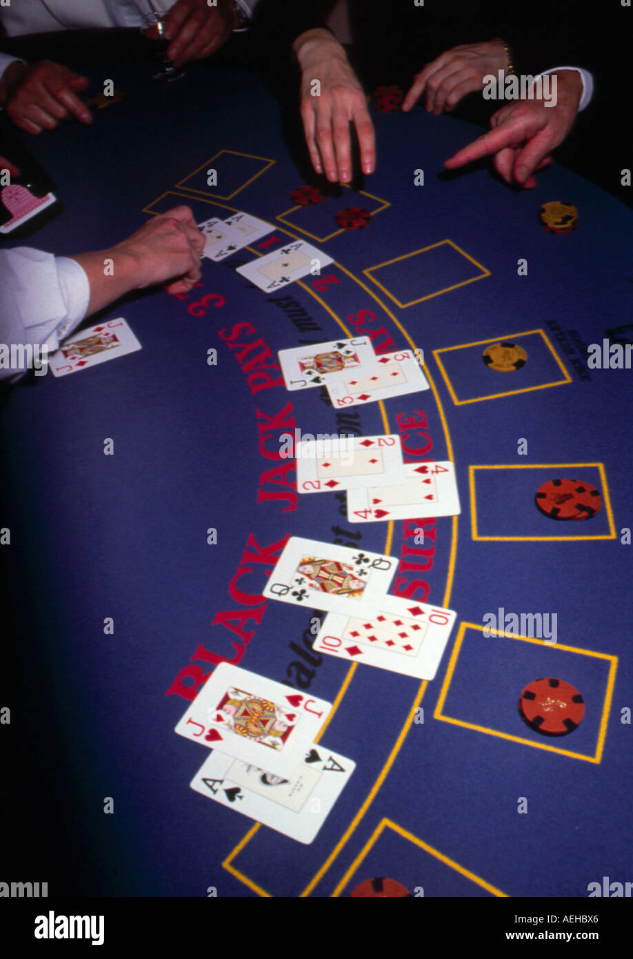 At the Black Jack table Stock Photo