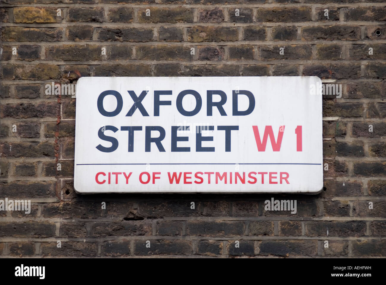 Oxford street sign Central London UK Stock Photo Alamy