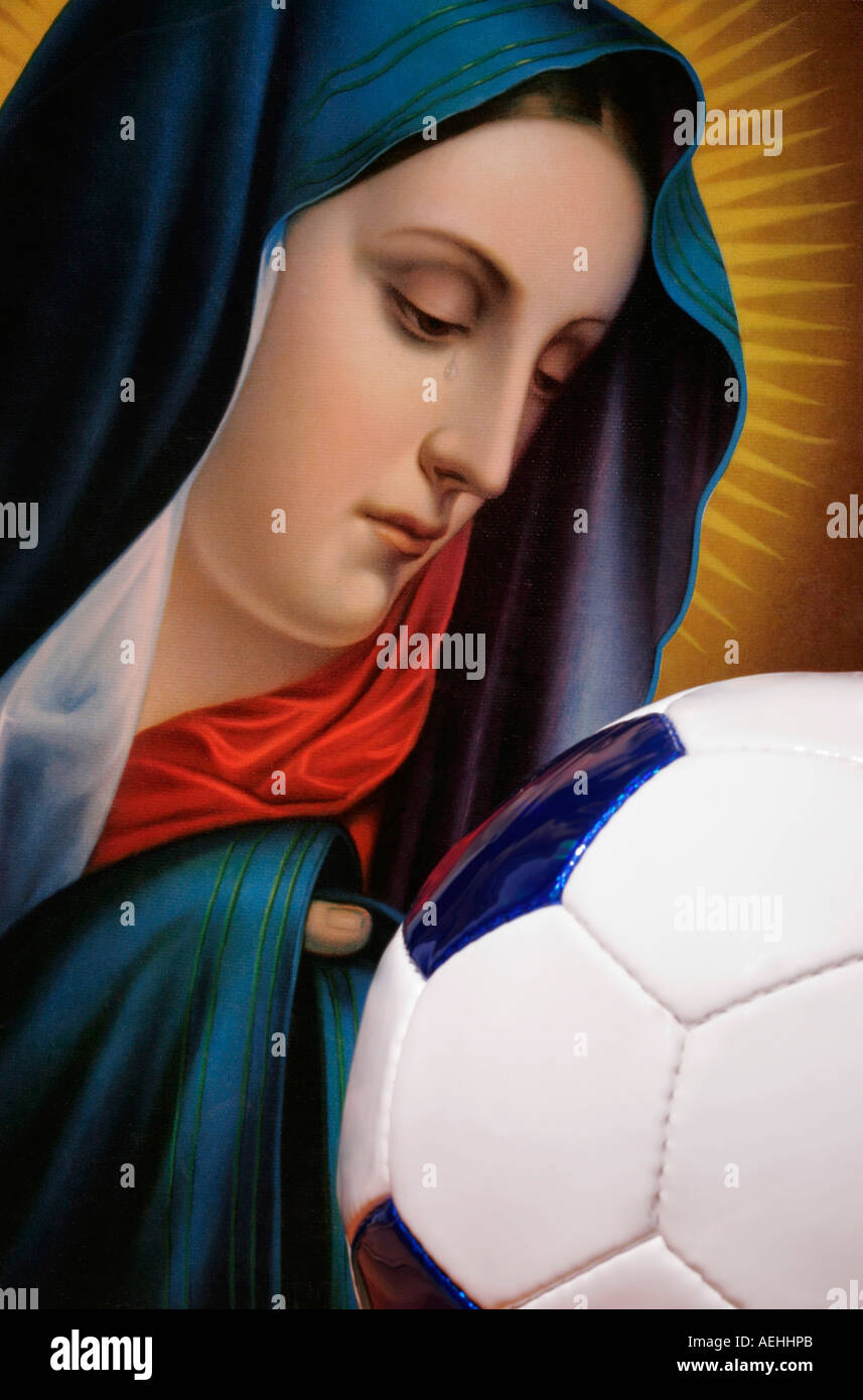 Madonna and soccer ball Stock Photo - Alamy