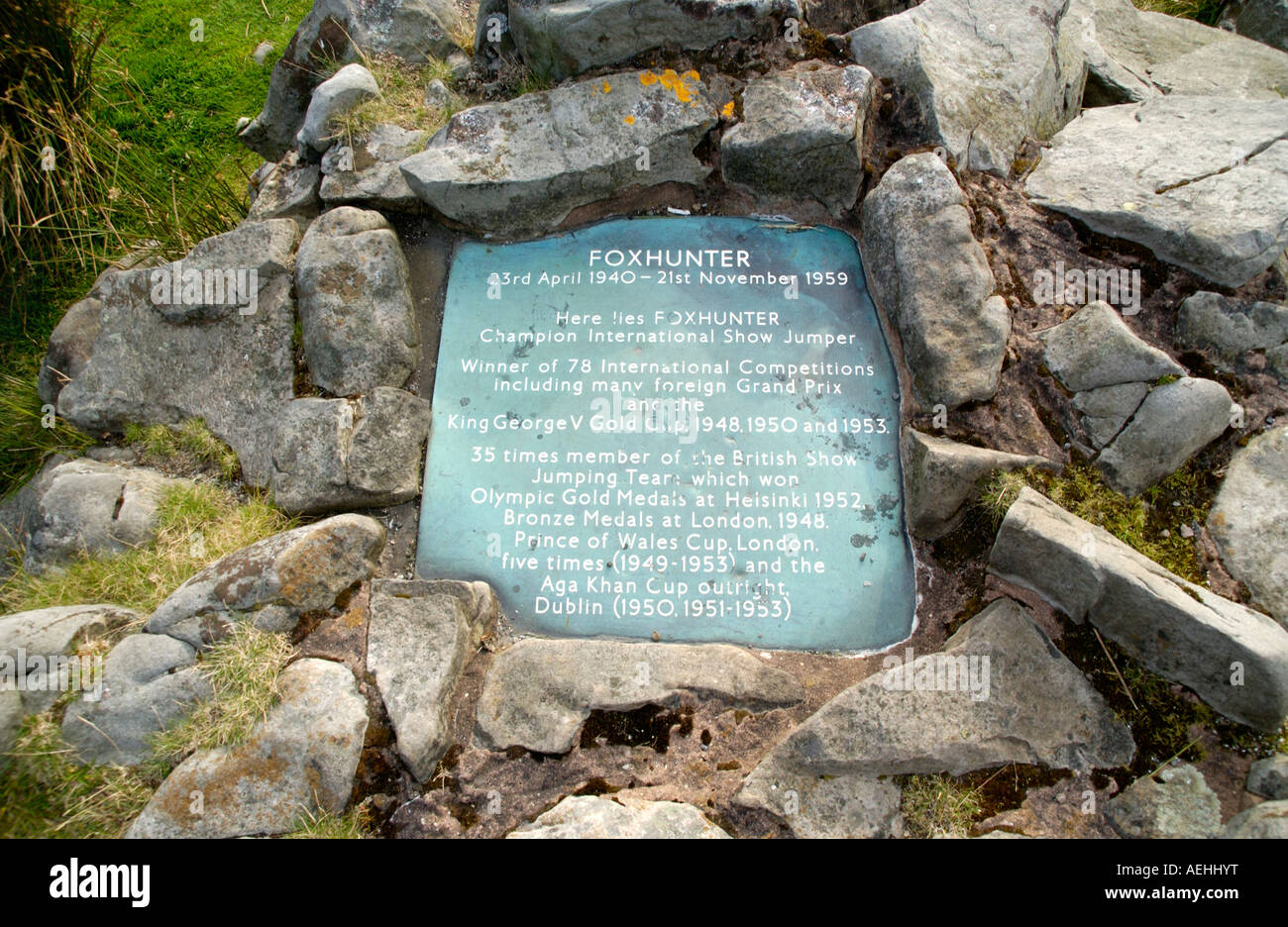 Grave of champion showjumper Foxhunter Blorenge South Wales UK Stock Photo