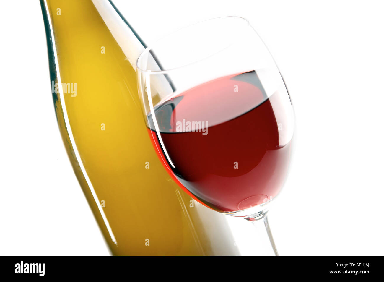 still life with red and white wines on the white background Stock Photo