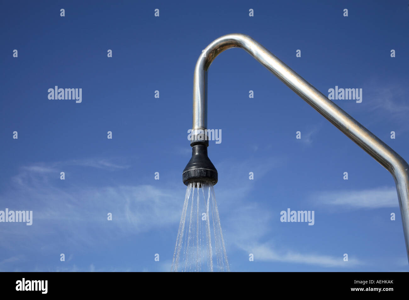 Shower head outside Stock Photo Alamy