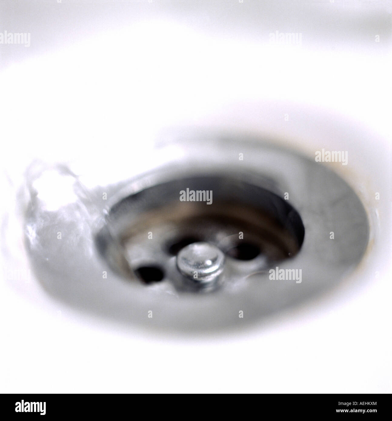 sink plug hole with water Stock Photo Alamy