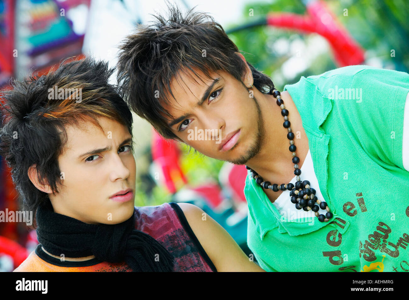 Two punk Hispanic teenagers Stock Photo