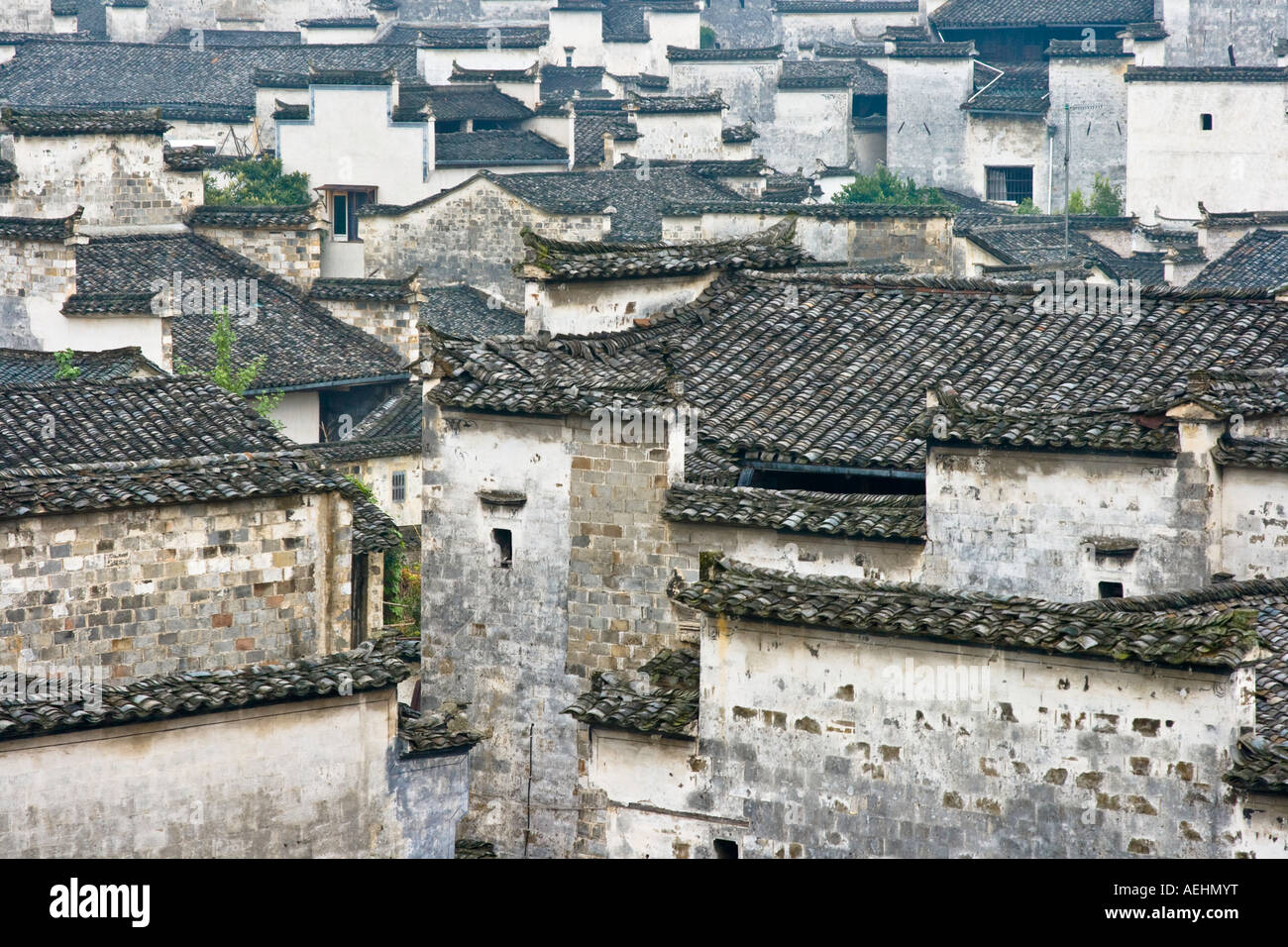 Ancient Huizhou Style Chinese Village Xidi China Stock Photo