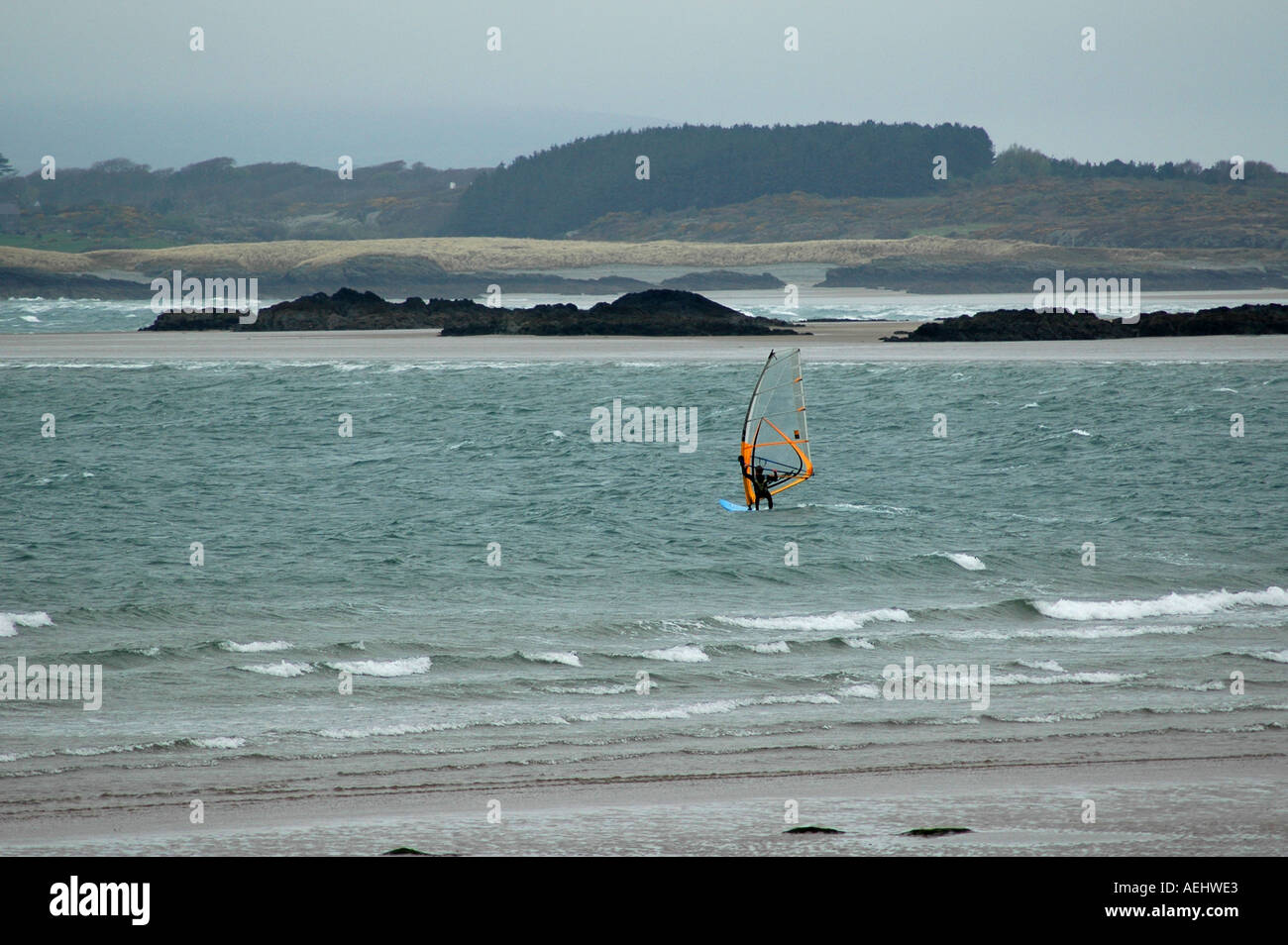 Anglesey Windsurfers 01 Stock Photo Alamy