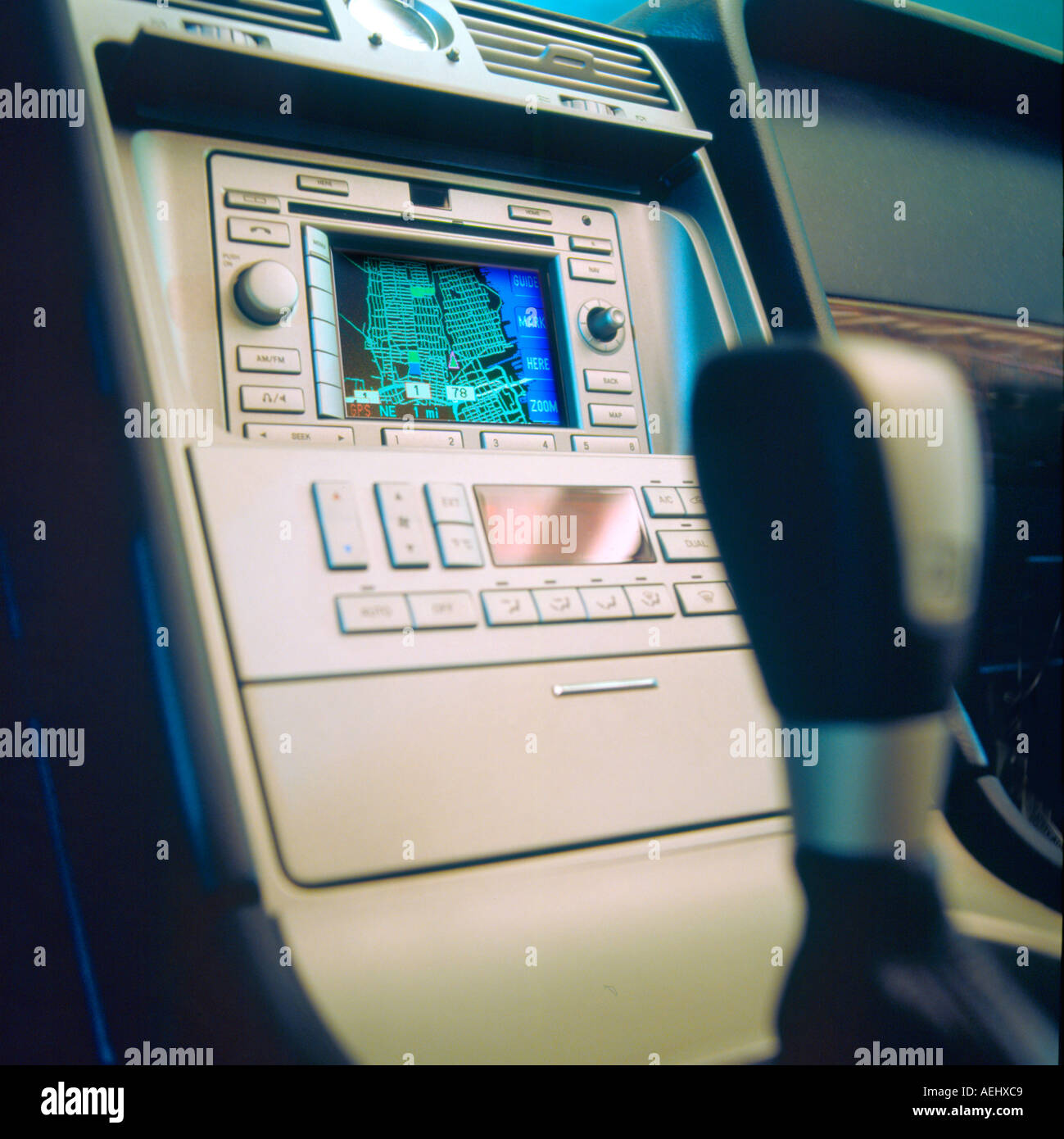 Gps Module And Conroll System In Car Car navigation system Stock Photo - Alamy