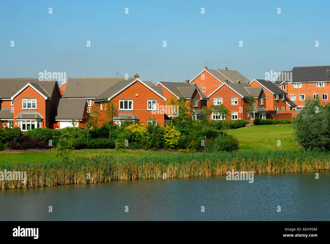 New lakeside housing in the Oakley Vale area of Corby Northamptonshire