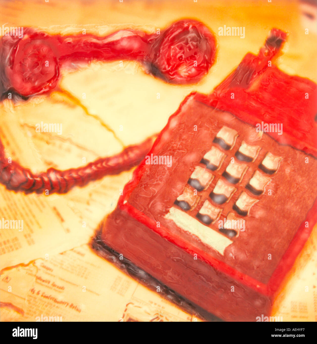 Abstract of red telephone Stock Photo - Alamy