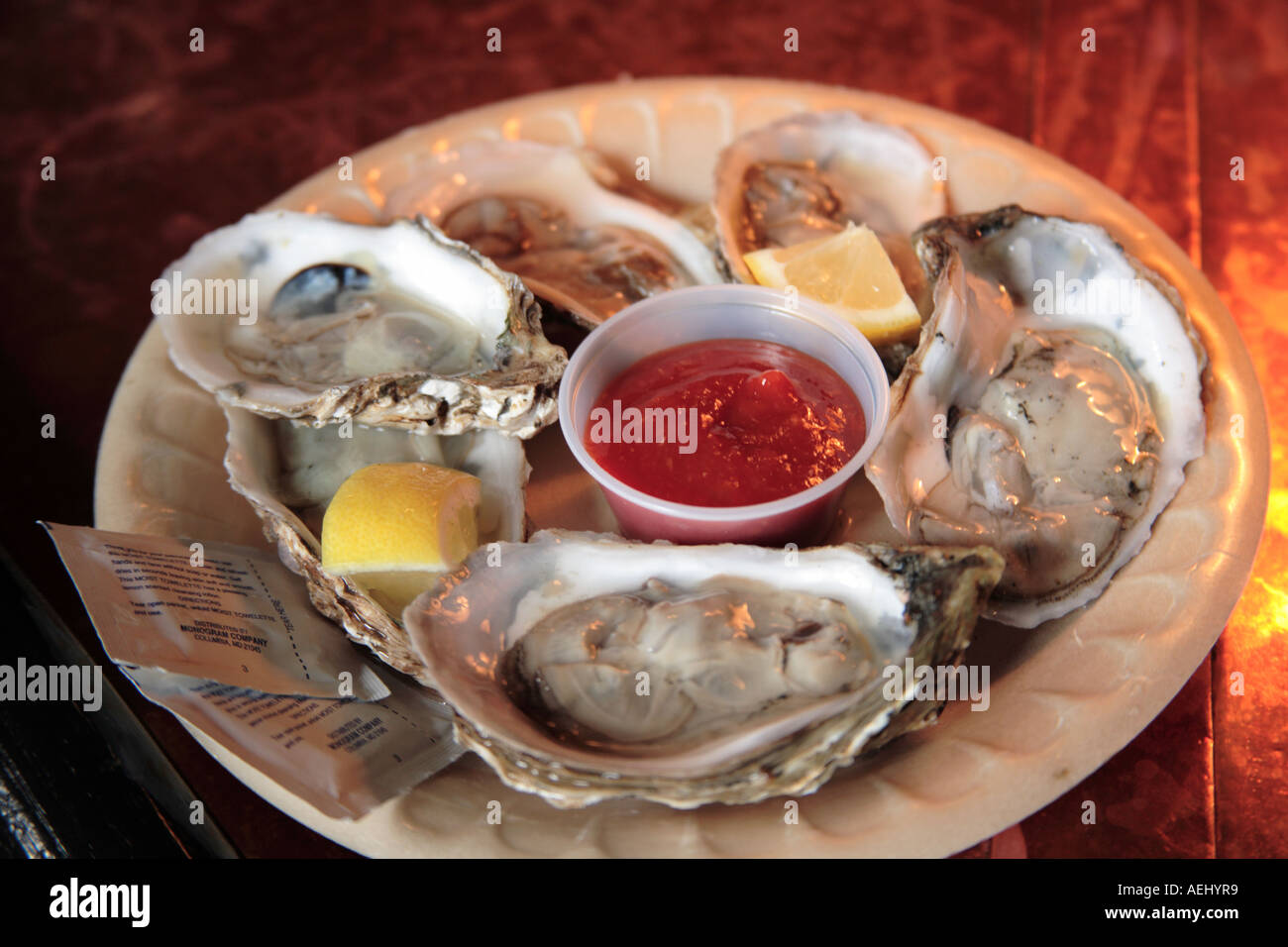 Oysters on Half Shell Stock Photo Alamy