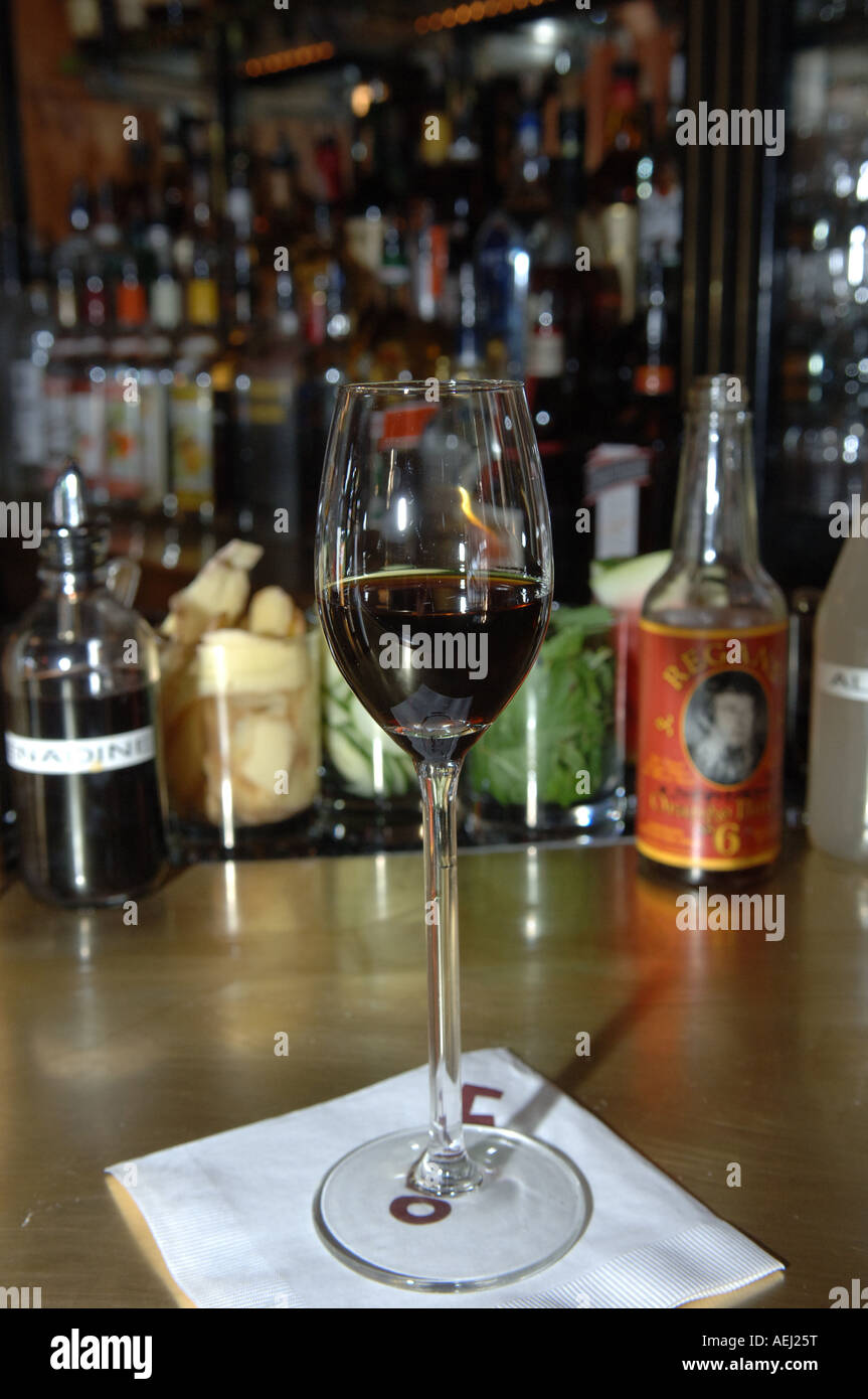 Mixed drink using bitters at Employees Only bar in Greenwich Village in