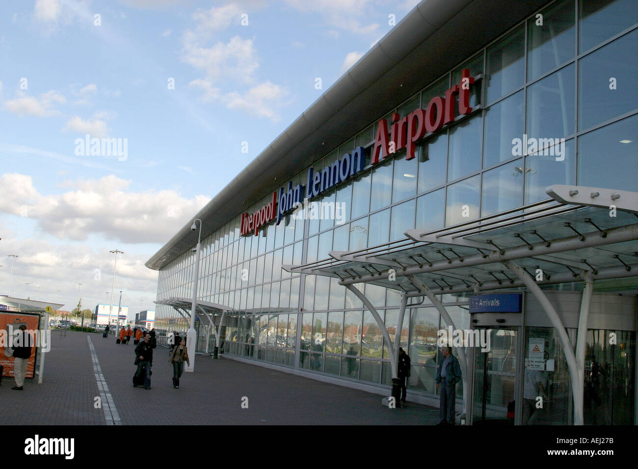 The Arrivals hall of the Liverpool John Lennon airport Stock Photo