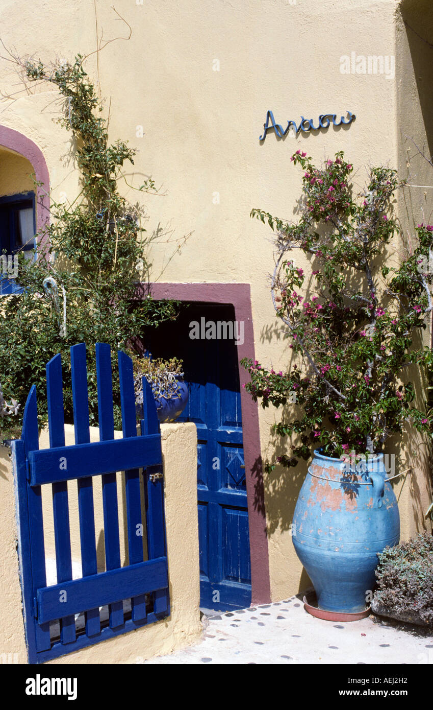 Little House in Ioa Santorini Greece Stock Photo