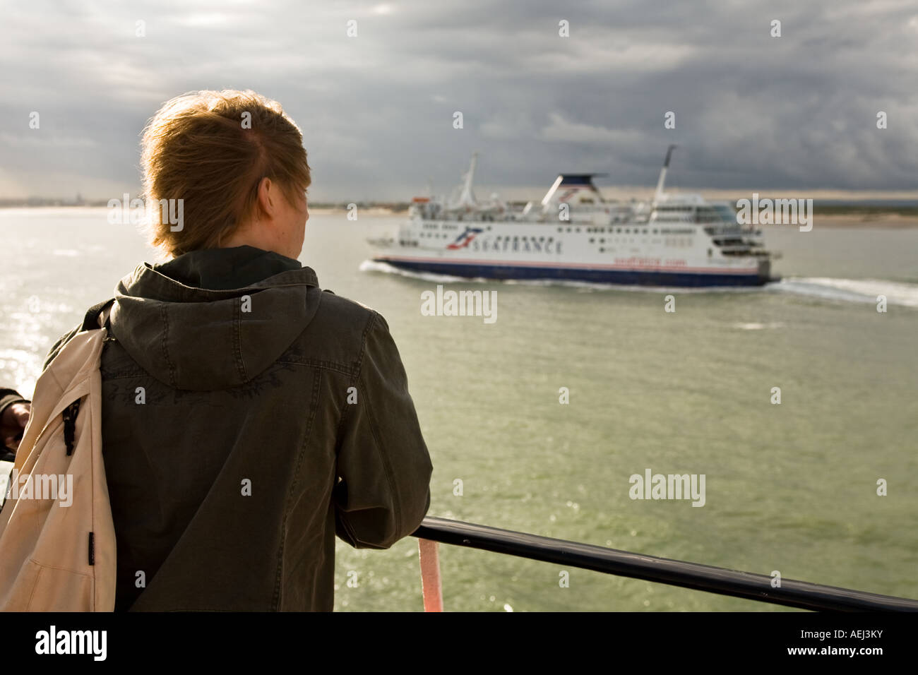 P&O ferry passenger crossing the English Channel. Stock Photo