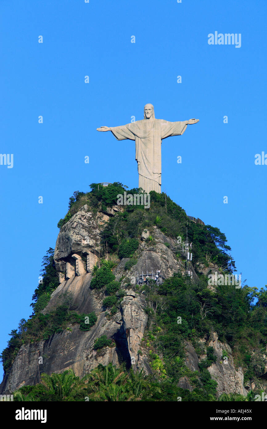 corcovado christ redeemer in rio de janeiro brazil Stock Photo