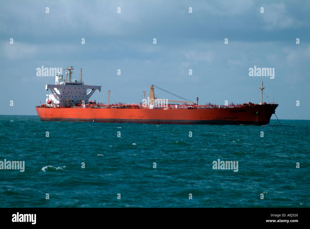 Supertanker cruising in the Gulf of Mexico, off Texas Stock Photo