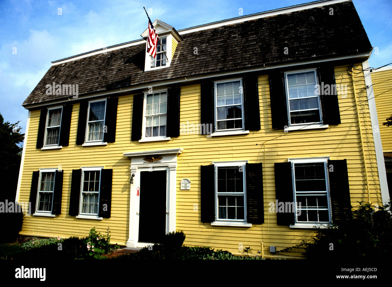 Typical wooden clapperboard house in Marblehead Massachussets USA Stock