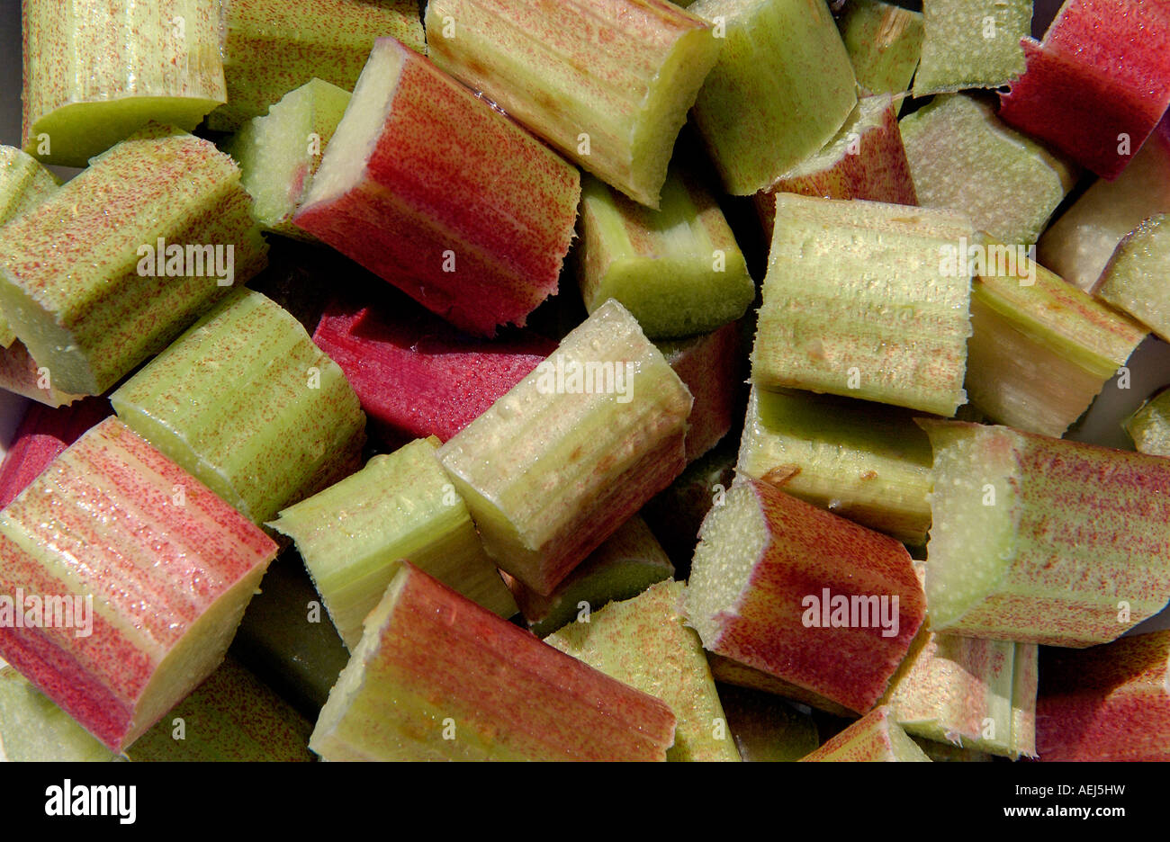 Chopped Rhubarb Stock Photo