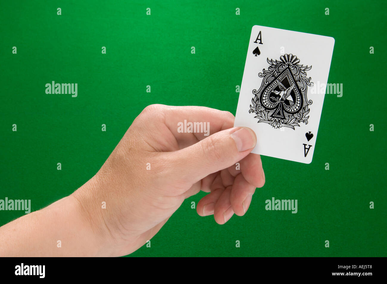 Ace of Spades in Hand Stock Photo Alamy