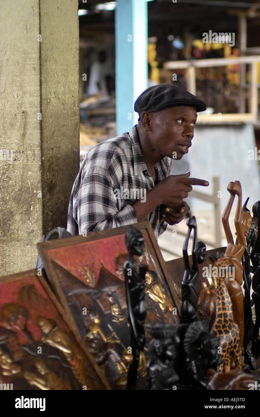 Market vendor Kinshasa Democratic Republic Congo, Africa Stock Photo