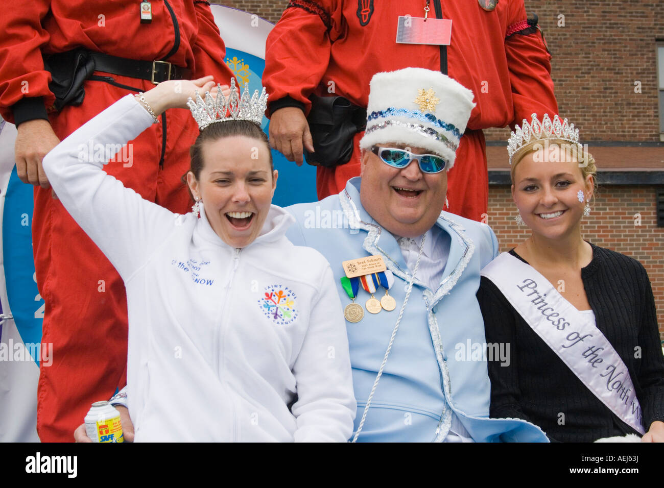 Queen of Snow Prince and Princess of North Wind and Vulcans [Winter Carnival]. Cinco de Mayo Fiesta. 'St Paul' Minnesota USA Stock Photo