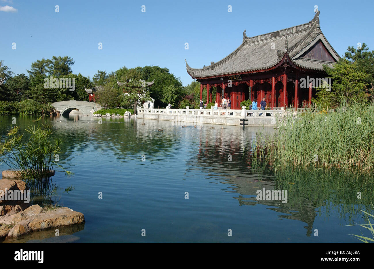 Chinese garden Botanical gardens Montreal Quebec canada Stock Photo Alamy