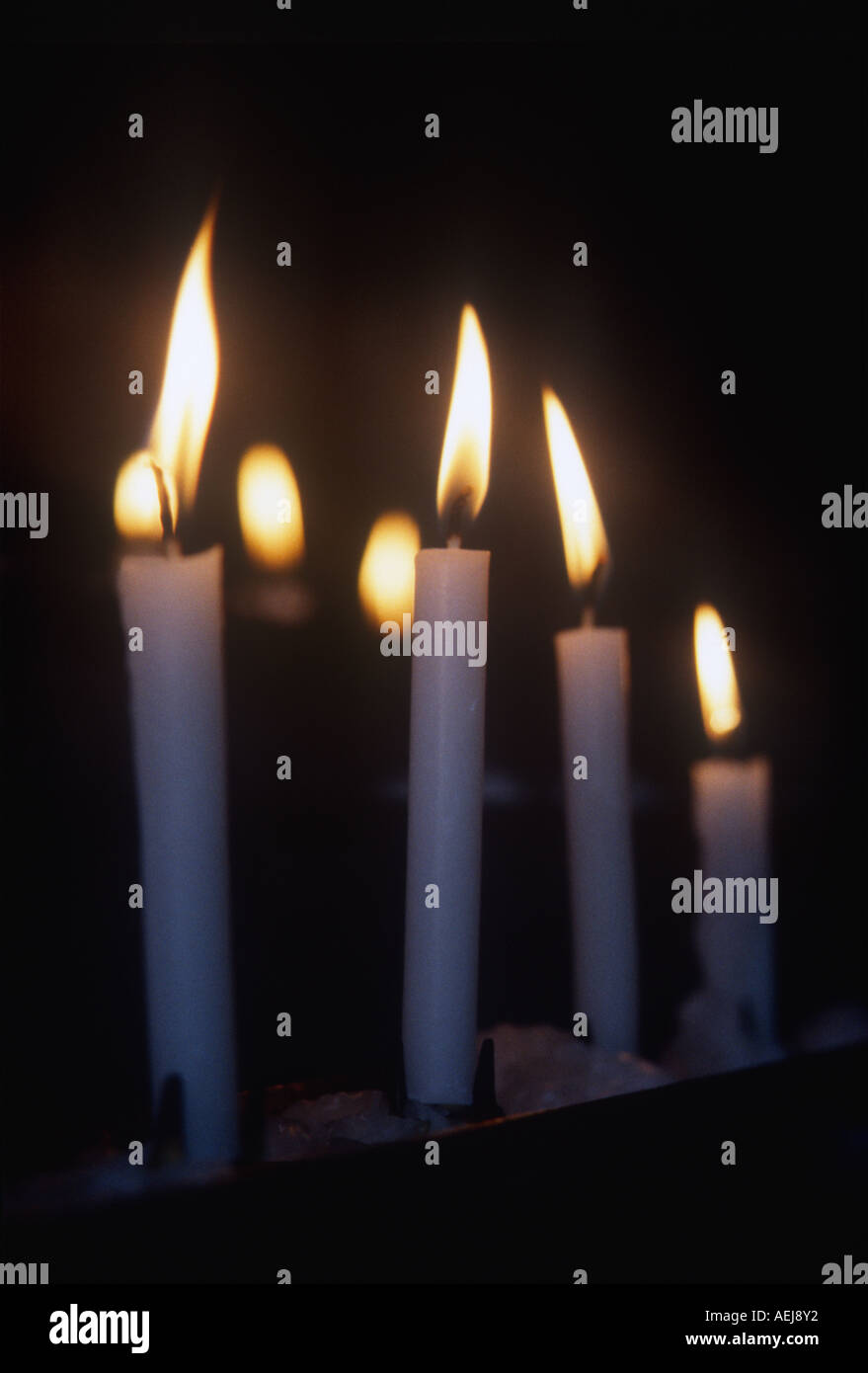 Candles St Winefrid s Shrine Holywell Flintshire North East Wales Stock Photo