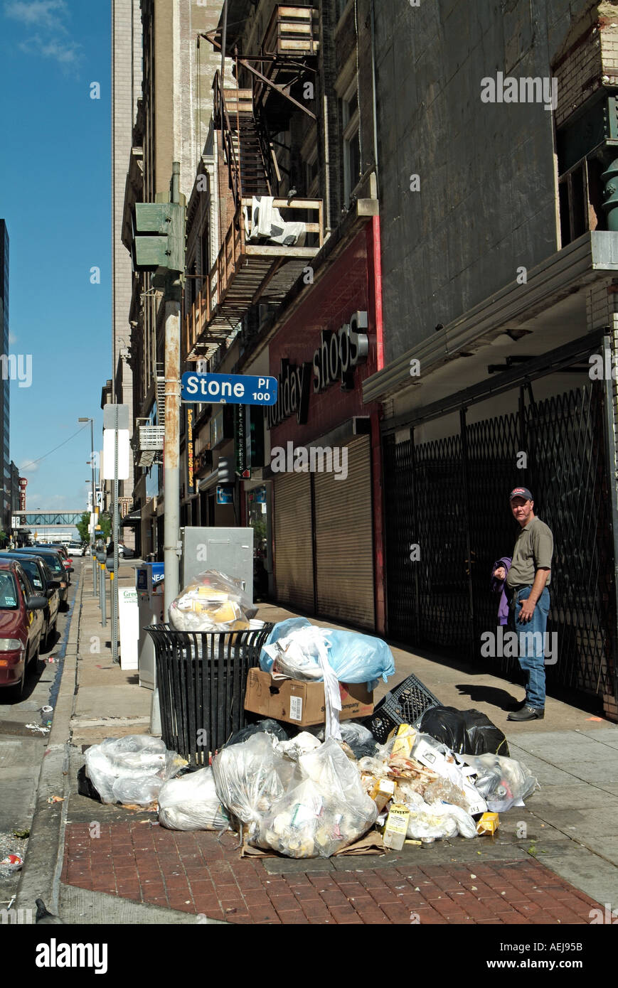 Heap of trash in downtown of Dallas, Texas Stock Photo Alamy