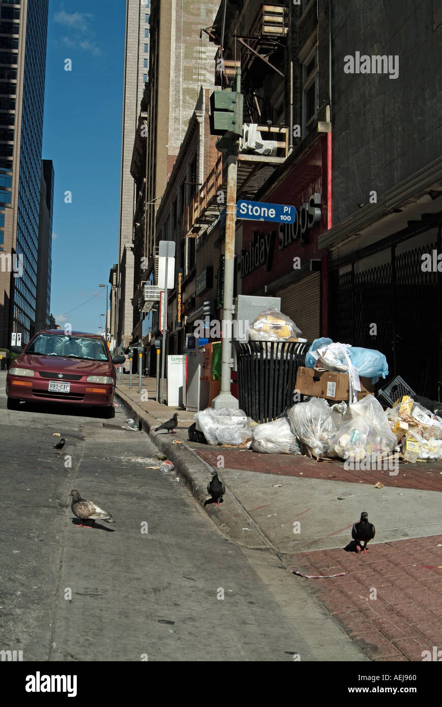 Heap of trash in downtown of Dallas, Texas Stock Photo Alamy