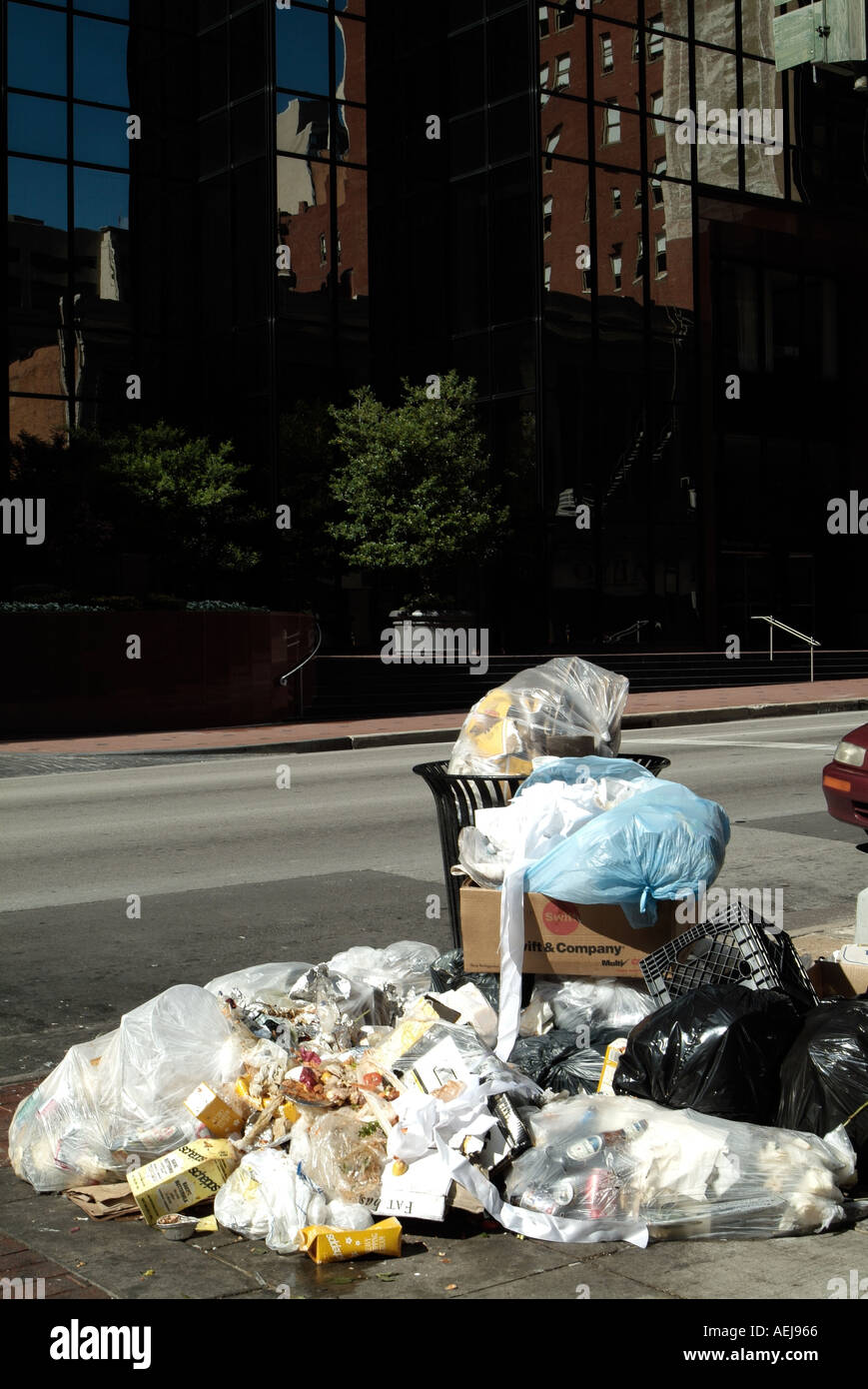 Heap of trash in downtown of Dallas, Texas Stock Photo Alamy